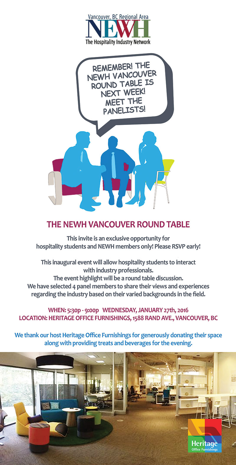 Vancouver Region NEWH Student Round Table Event - NEWH