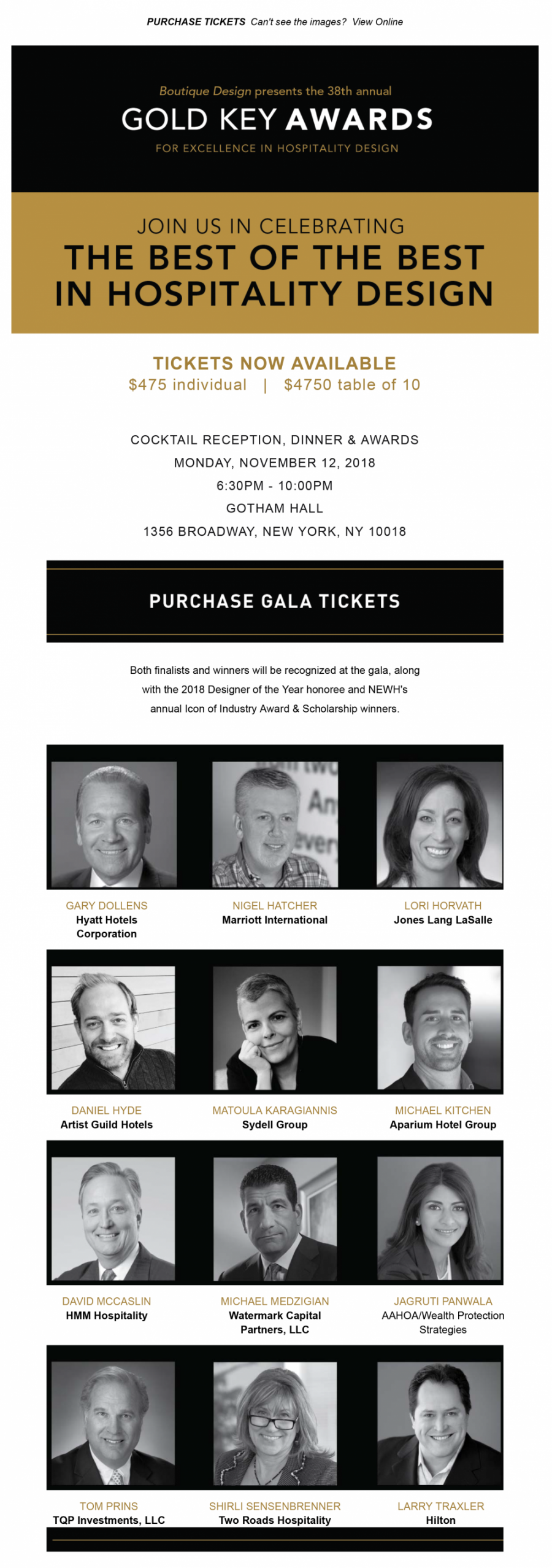 Gold Key Awards Gala Tickets On Sale Now NEWH